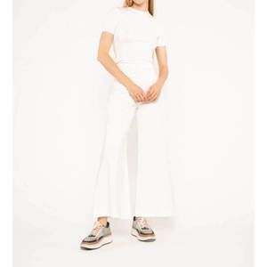 NEW RIPLEY RADER ponte knit wide leg cropped pants in off white
